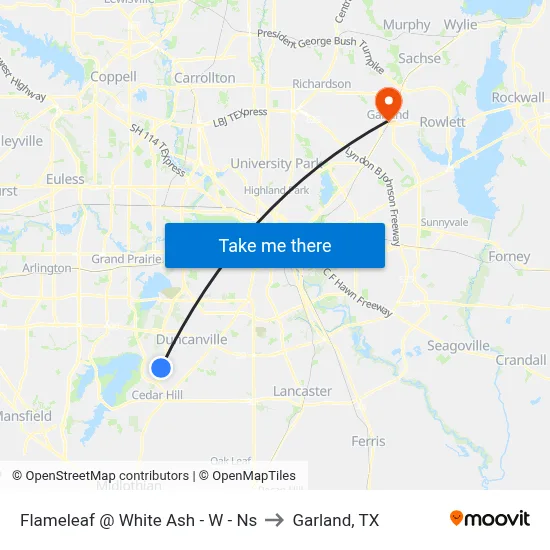 Flameleaf @ White Ash - W - Ns to Garland, TX map