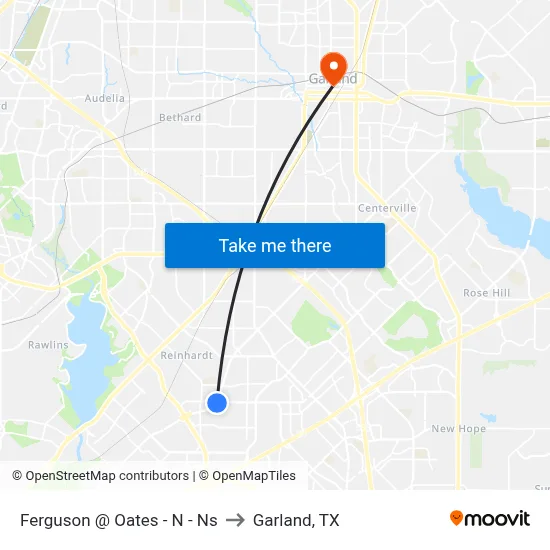 Ferguson @ Oates - N - Ns to Garland, TX map