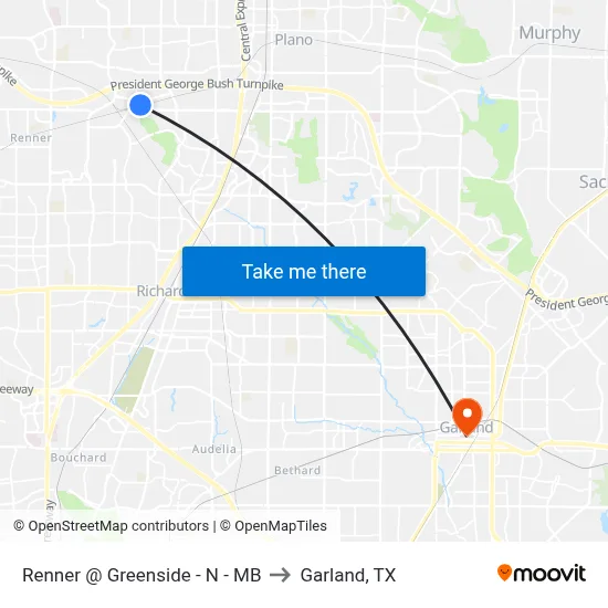 Renner @ Greenside - N - MB to Garland, TX map