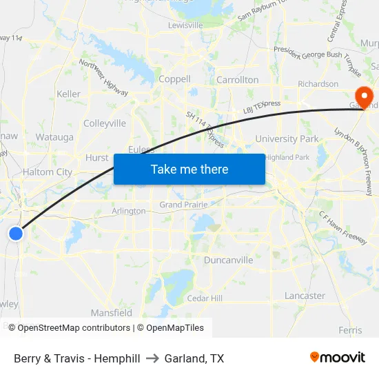 Berry & Travis - Hemphill to Garland, TX map