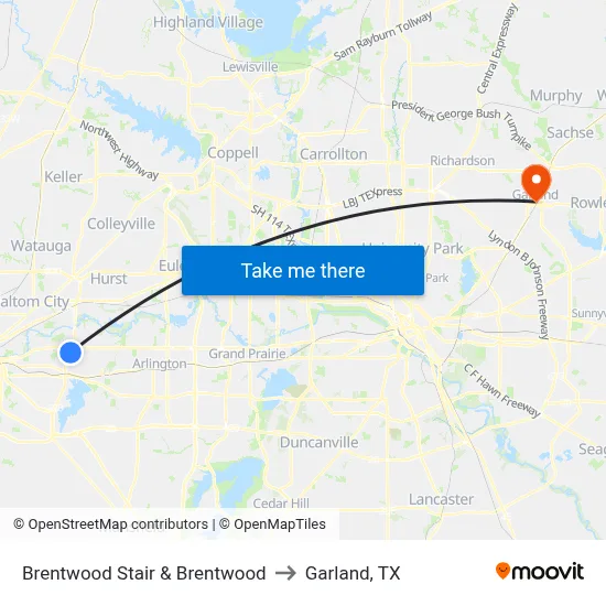 Brentwood Stair & Brentwood to Garland, TX map
