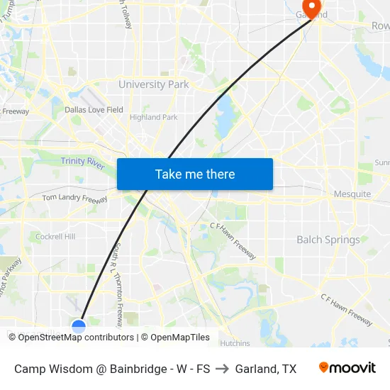 Camp Wisdom @ Bainbridge - W - FS to Garland, TX map