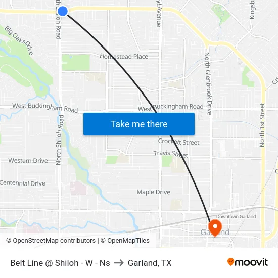 Belt Line @ Shiloh - W - Ns to Garland, TX map