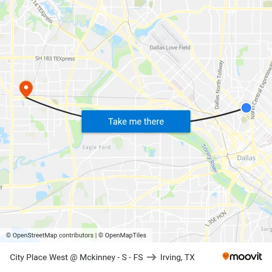 City Place West @ Mckinney - S - FS to Irving, TX map