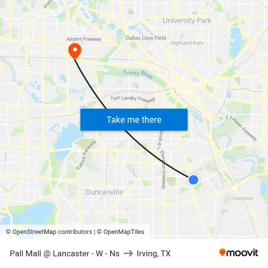 Pall Mall @ Lancaster - W - Ns to Irving, TX map