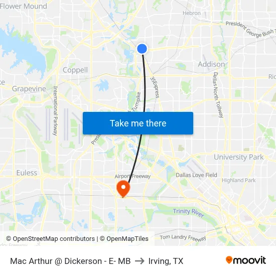 Mac Arthur @ Dickerson - E- MB to Irving, TX map