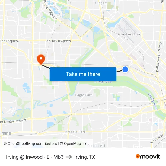 Irving @ Inwood - E - Mb3 to Irving, TX map