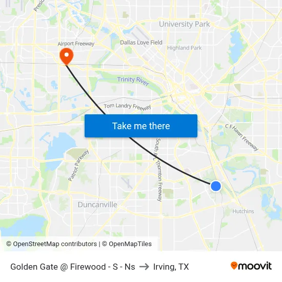 Golden Gate @ Firewood - S - Ns to Irving, TX map