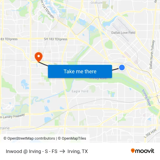 Inwood @ Irving - S - FS to Irving, TX map