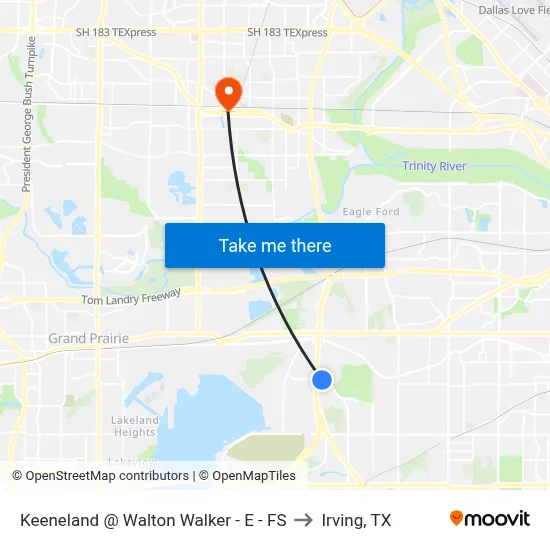Keeneland @ Walton Walker - E - FS to Irving, TX map