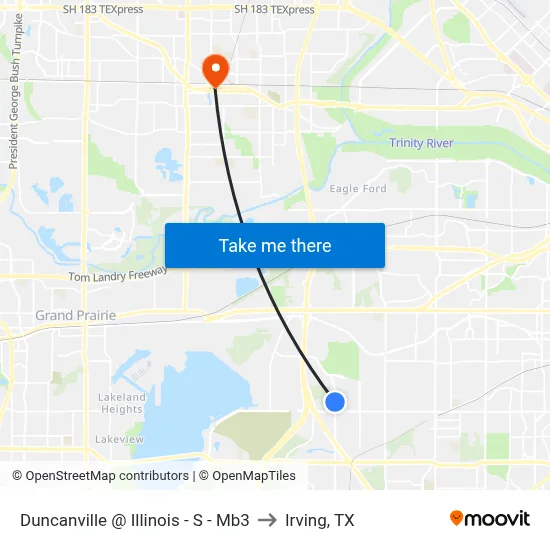 Duncanville @ Illinois - S - Mb3 to Irving, TX map