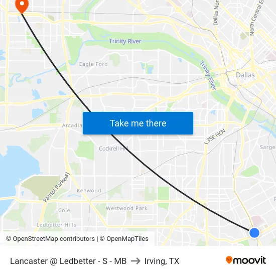 Lancaster @ Ledbetter - S - MB to Irving, TX map