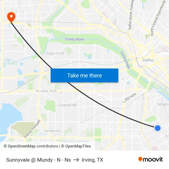 Sunnyvale @ Mundy - N - Ns to Irving, TX map