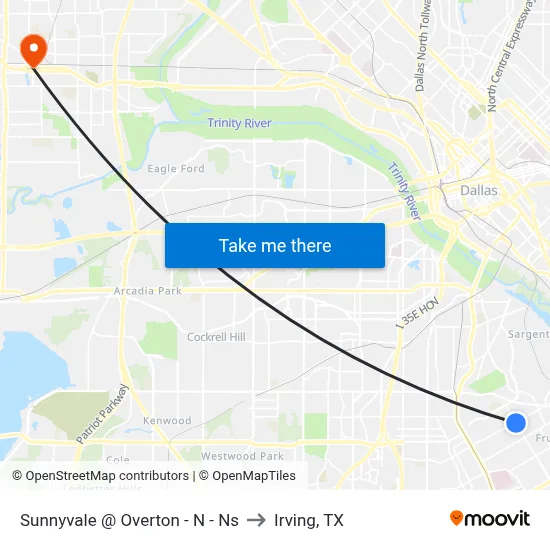 Sunnyvale @ Overton - N - Ns to Irving, TX map
