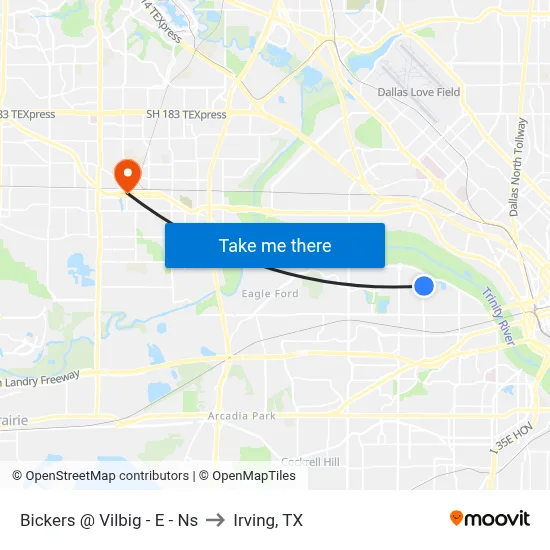 Bickers @ Vilbig - E - Ns to Irving, TX map