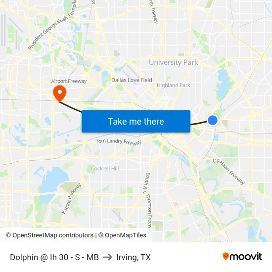 Dolphin @ Ih 30 - S - MB to Irving, TX map