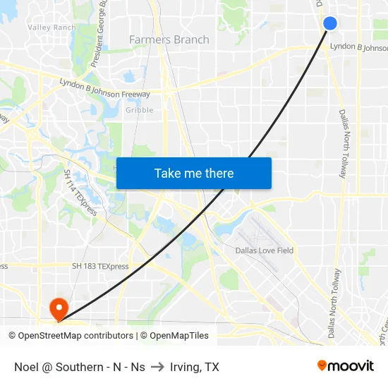 Noel @ Southern - N - Ns to Irving, TX map