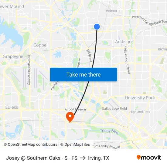Josey @ Southern Oaks - S - FS to Irving, TX map