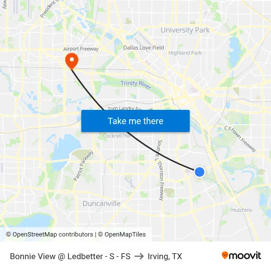Bonnie View @ Ledbetter - S - FS to Irving, TX map
