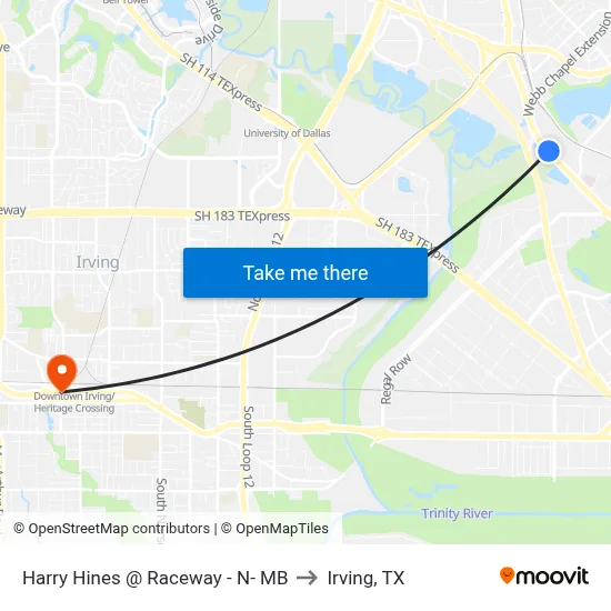 Harry Hines @ Raceway - N- MB to Irving, TX map
