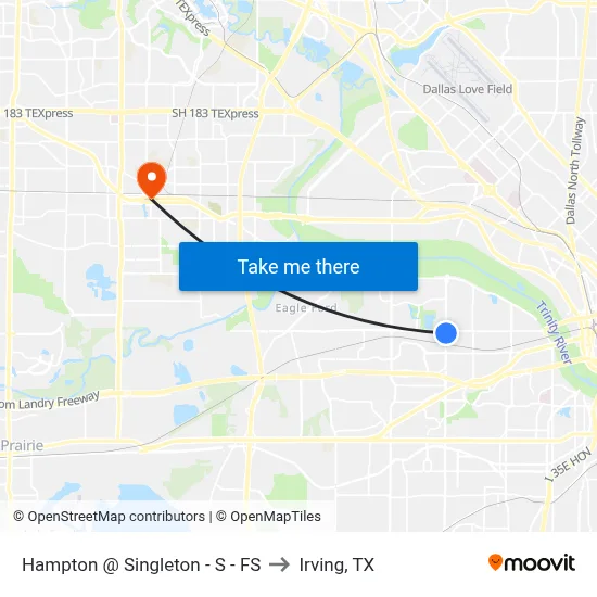 Hampton @ Singleton - S - FS to Irving, TX map