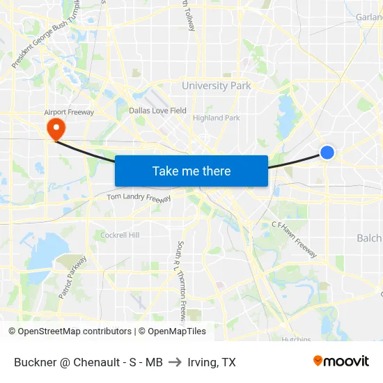 Buckner @ Chenault - S - MB to Irving, TX map