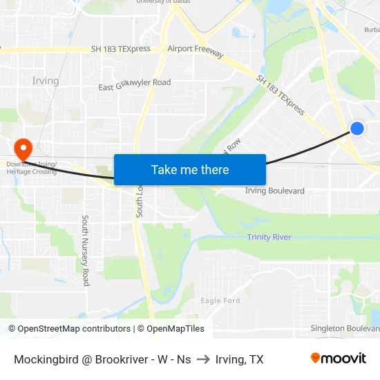 Mockingbird @ Brookriver - W - Ns to Irving, TX map