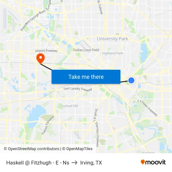 Haskell @ Fitzhugh - E - Ns to Irving, TX map