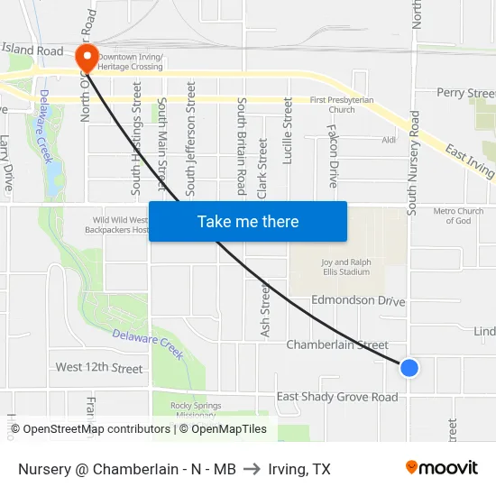 Nursery @ Chamberlain - N - MB to Irving, TX map