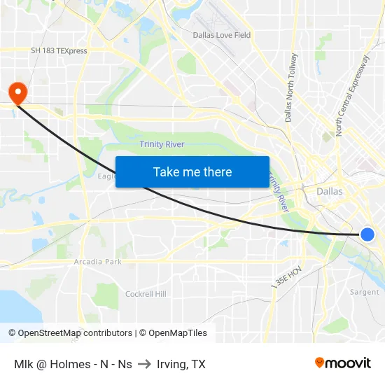 Mlk @ Holmes - N - Ns to Irving, TX map
