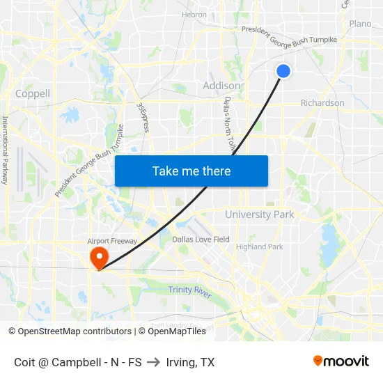 Coit @ Campbell - N - FS to Irving, TX map