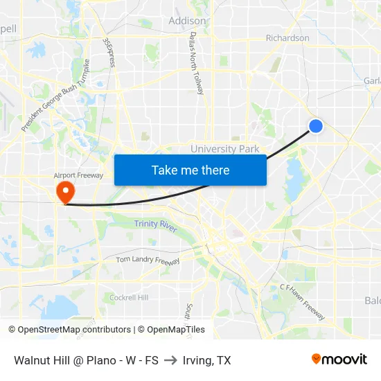 Walnut Hill @ Plano - W - FS to Irving, TX map