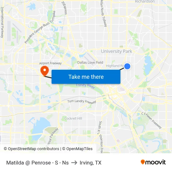 Matilda @ Penrose - S - Ns to Irving, TX map