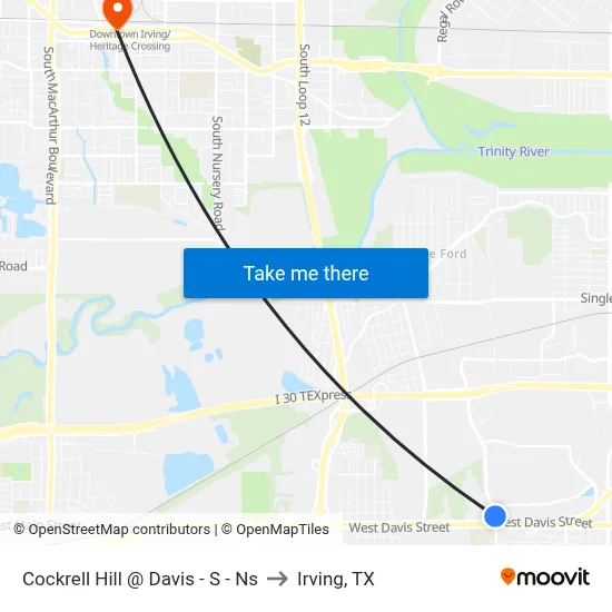 Cockrell Hill @ Davis - S - Ns to Irving, TX map