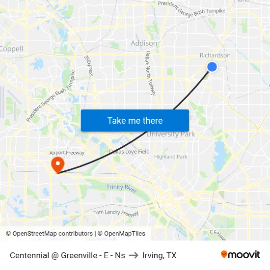 Centennial @ Greenville - E - Ns to Irving, TX map