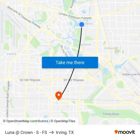 Luna @ Crown - S - FS to Irving, TX map