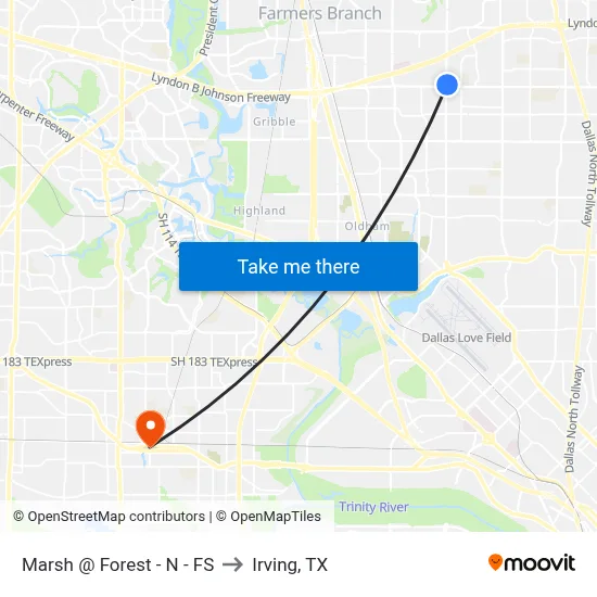 Marsh @ Forest - N - FS to Irving, TX map