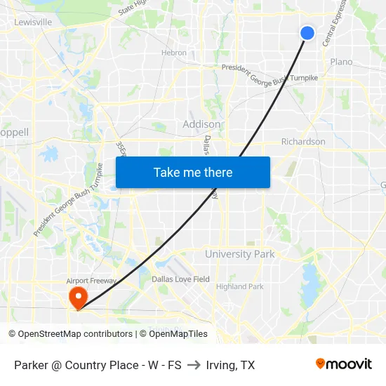 Parker @ Country Place - W - FS to Irving, TX map