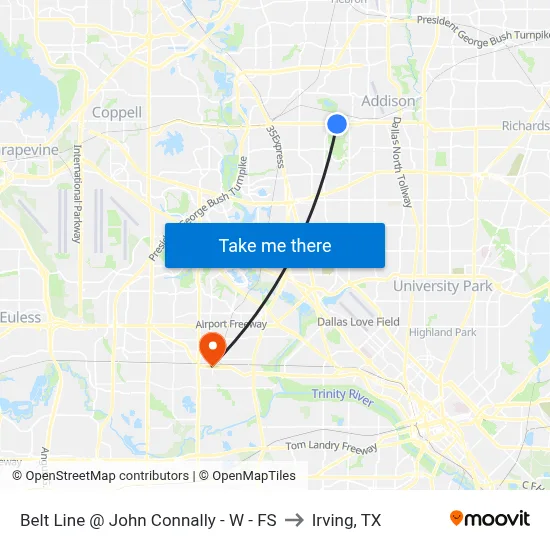 Belt Line @ John Connally - W - FS to Irving, TX map