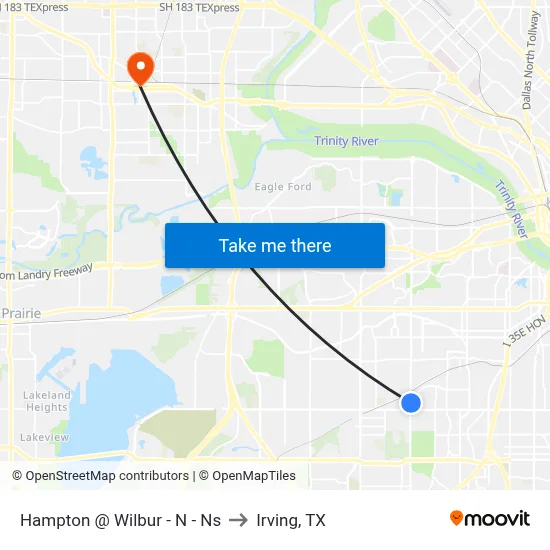 Hampton @ Wilbur - N - Ns to Irving, TX map