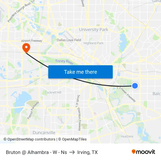 Bruton @ Alhambra - W - Ns to Irving, TX map