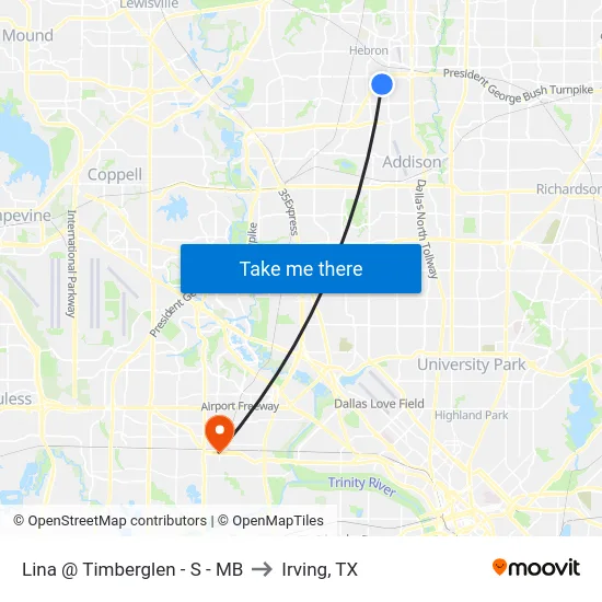 Lina @ Timberglen - S - MB to Irving, TX map