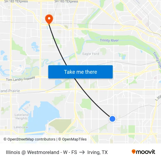 Illinois @ Westmoreland - W - FS to Irving, TX map