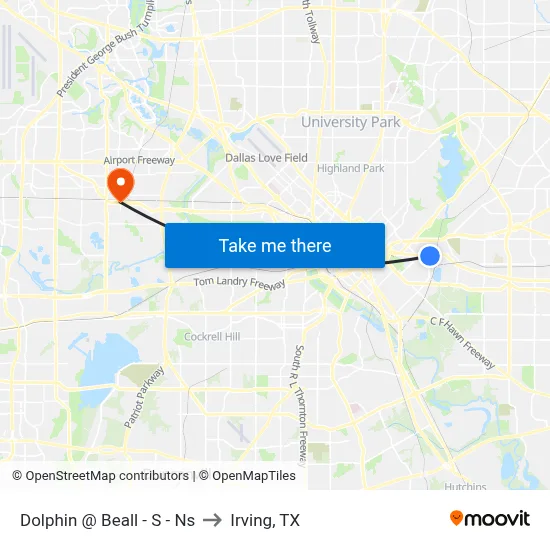 Dolphin @ Beall - S - Ns to Irving, TX map