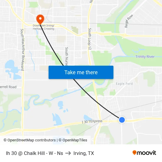 Ih 30 @ Chalk Hill - W - Ns to Irving, TX map