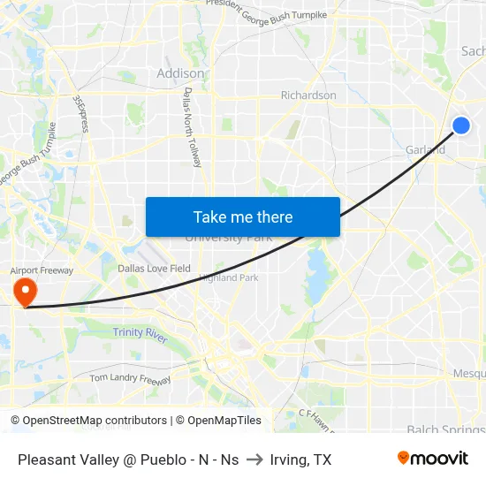 Pleasant Valley @ Pueblo - N - Ns to Irving, TX map