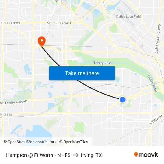 Hampton @ Ft Worth - N - FS to Irving, TX map