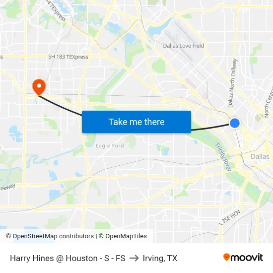 Harry Hines @ Houston - S - FS to Irving, TX map