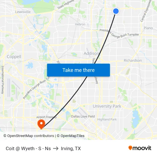 Coit @ Wyeth - S - Ns to Irving, TX map