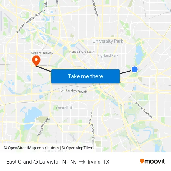 East Grand @ La Vista - N - Ns to Irving, TX map